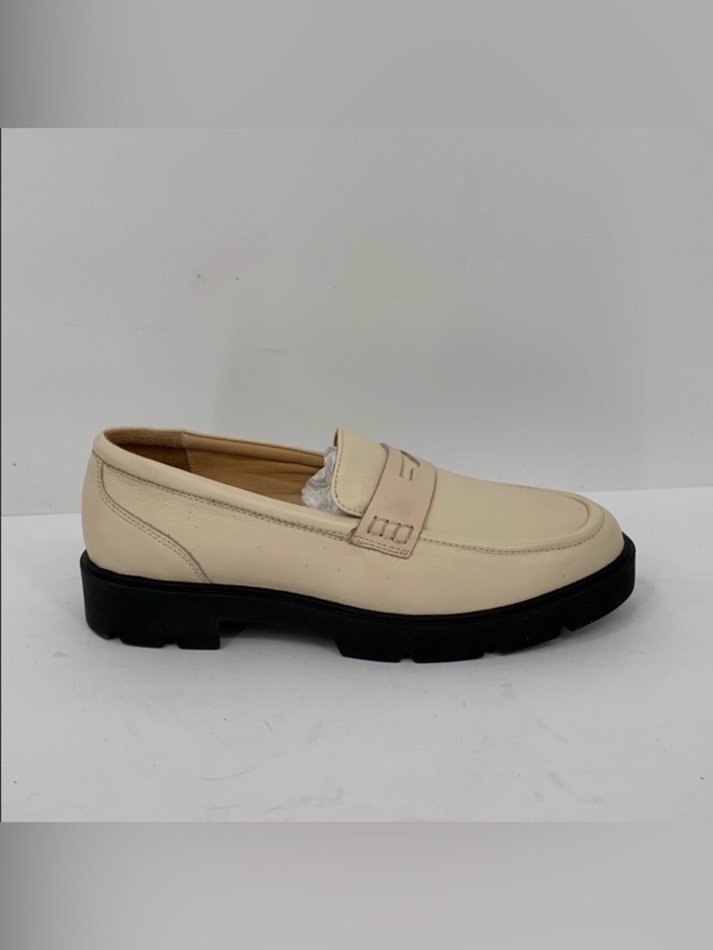 Abeo Boulevard chunky loafer shoe ivory cream leather penny comfort slip-on 9